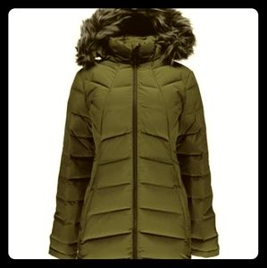 Olive Green Spyder women's ski/city down coat
